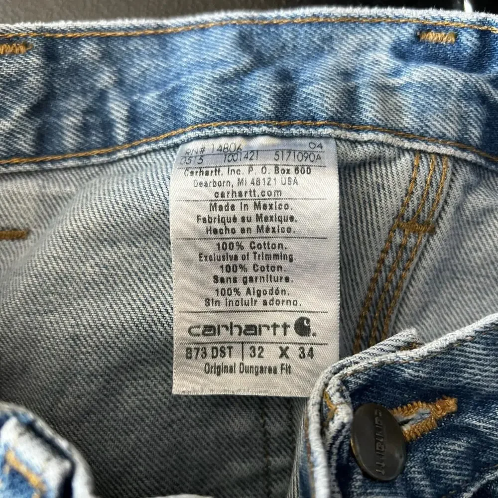 Carhartt B73 DST denim double knee work wear carpenter pants